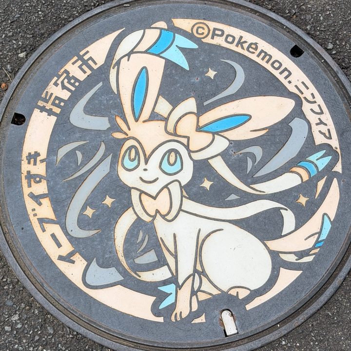 指宿市 指宿図書館のポケふた（ニンフィア）の写真