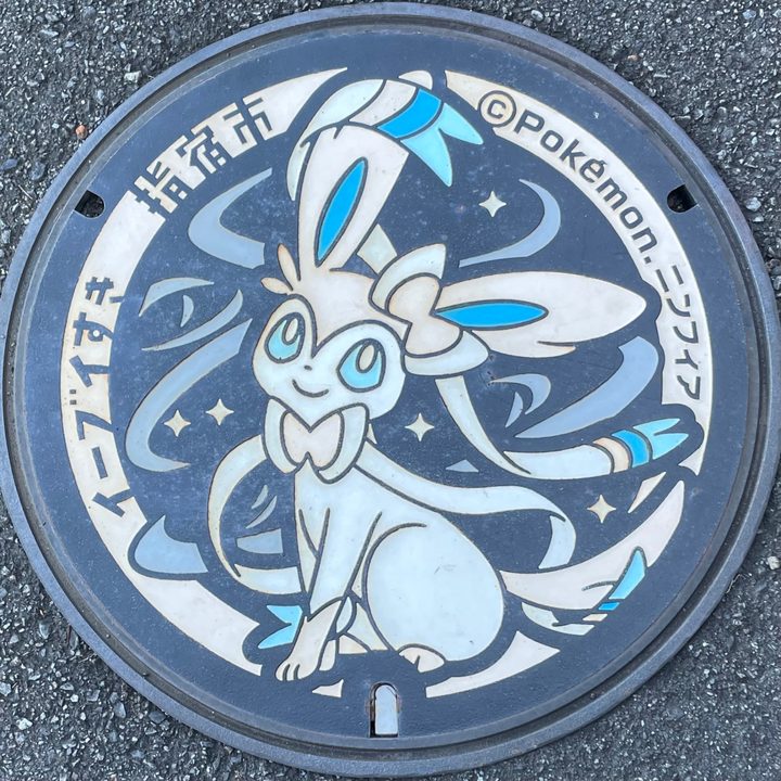 指宿市 指宿図書館のポケふた（ニンフィア）の写真